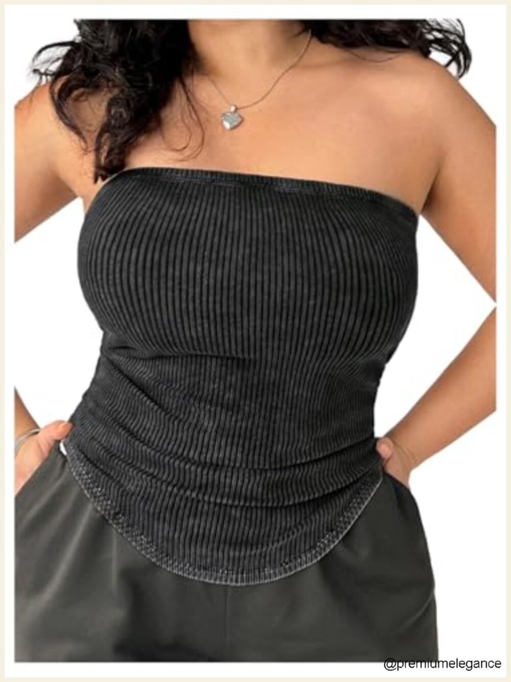 Plus Size Ruched Strapless Tube Top Sleeveless Asymmetrical Bandeau Knit